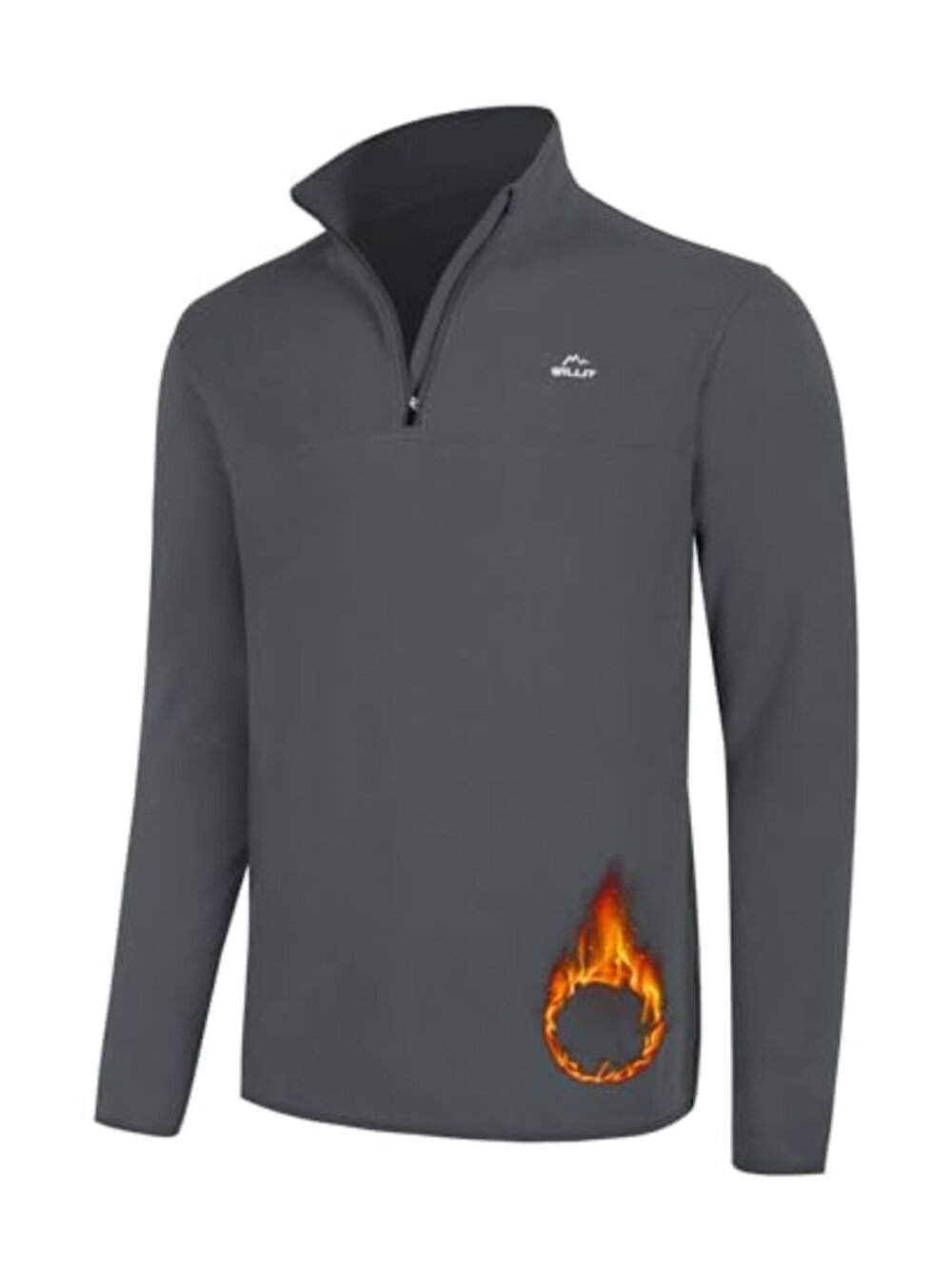 Men's Quarter Zip Fleece Pullover Long Sleeve Golf Hiking Winter Sweatshirt